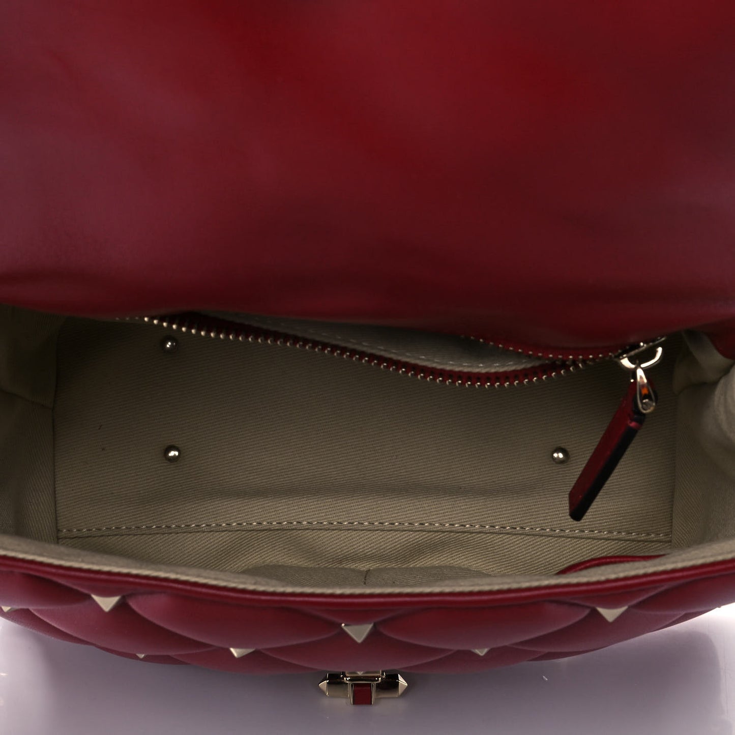 Nappa Medium Candystud Top Handle Bag Rosso Valentino