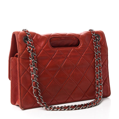 Chanel Washed Lambskin Jumbo Take Away Flap Red 3 of 14