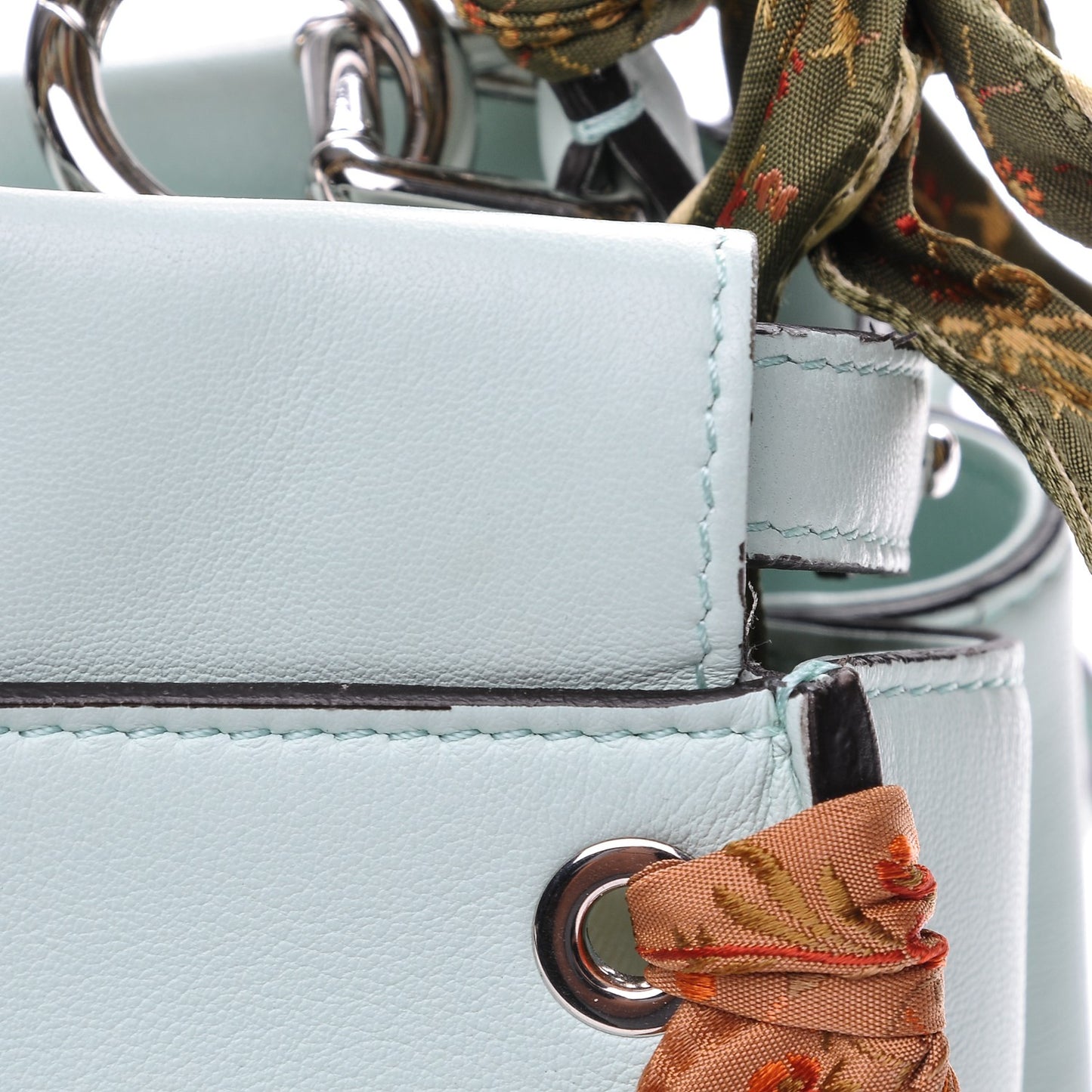 Nappa Ribbon Lace Up Mini Peekaboo Iconic Satchel Fairy Green