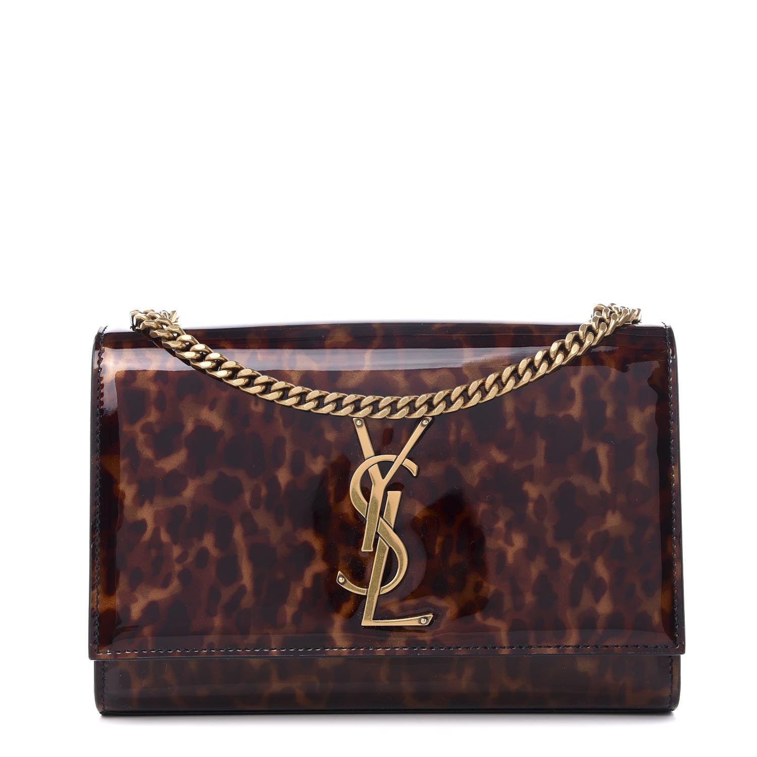 Saint Laurent Patent Small Monogram Kate Satchel Tortoiseshell 1 of 11