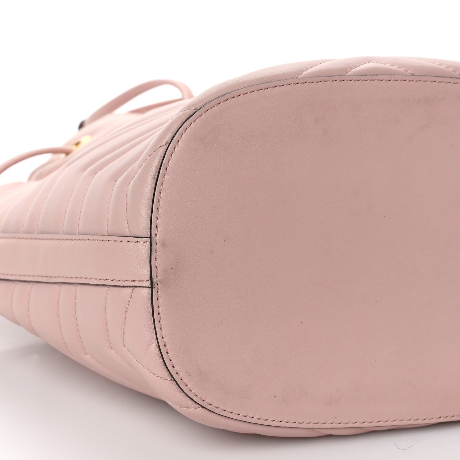 Gucci Calfskin Matelasse Sylvie Web GG Marmont Bucket Bag Perfect Pink 8 of 11