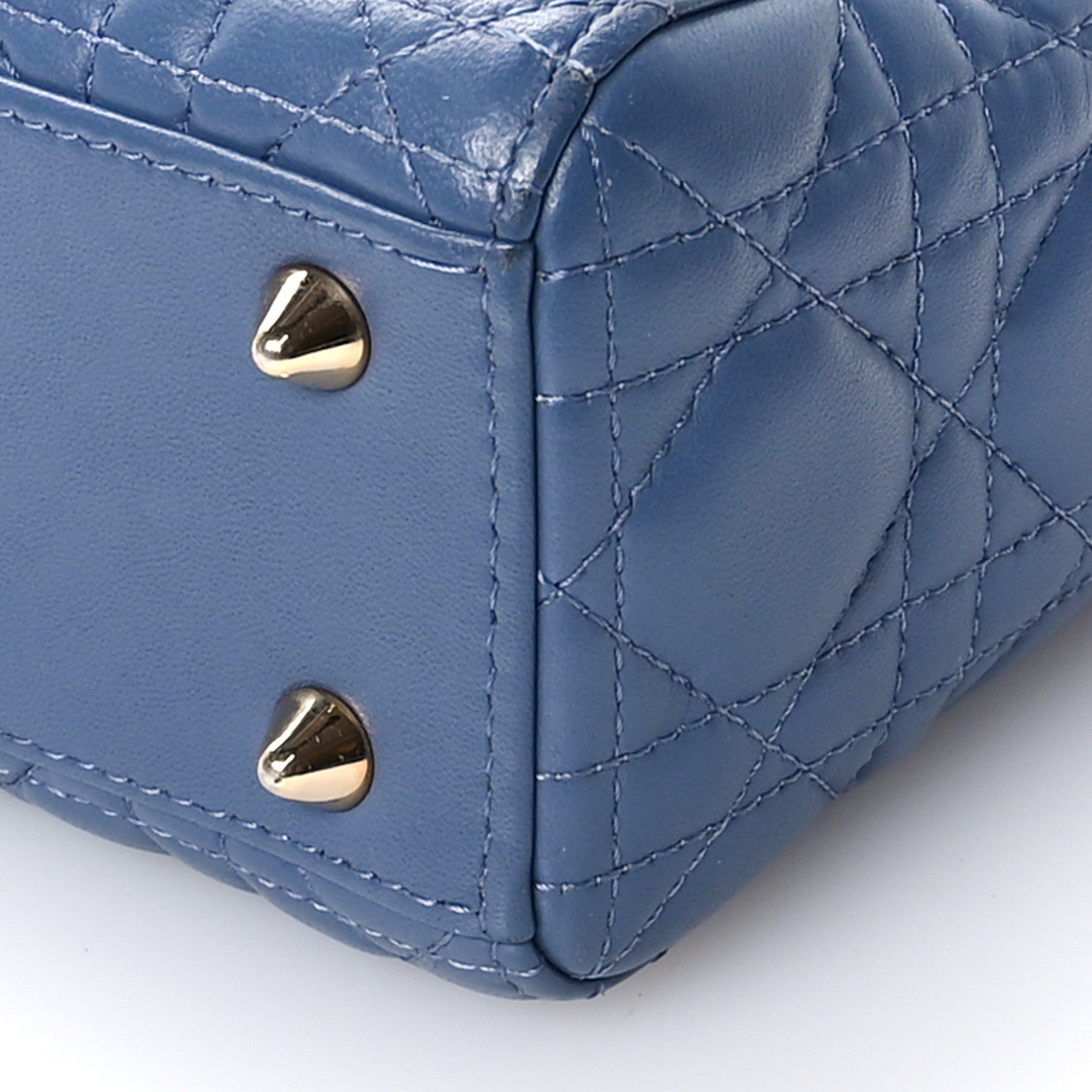Christian Dior Lambskin Cannage Small My ABCDior Lady Dior Denim Blue 11 of 11