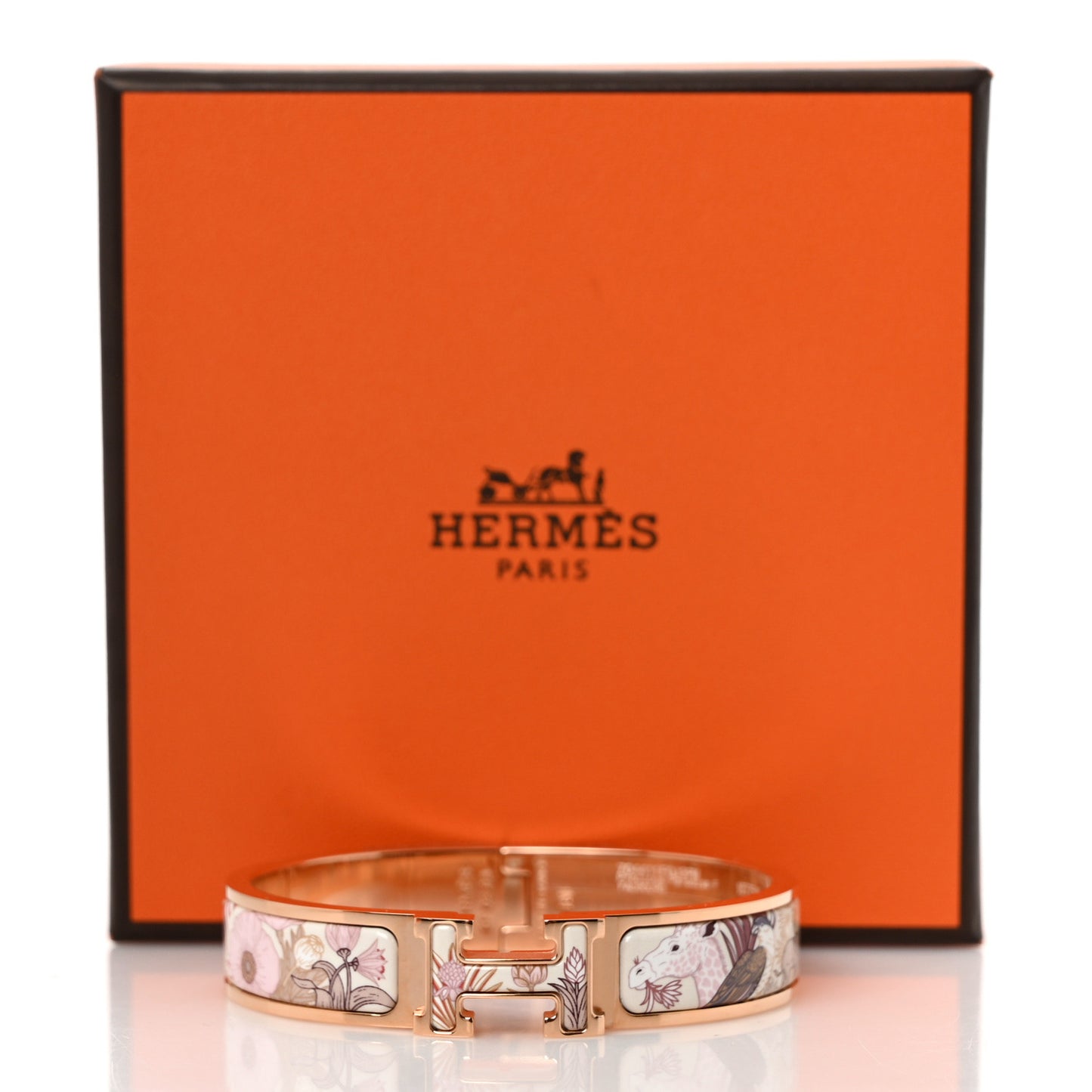 Enamel Printed Precious Paradise Narrow Clic Clac H Bracelet PM Faubourg