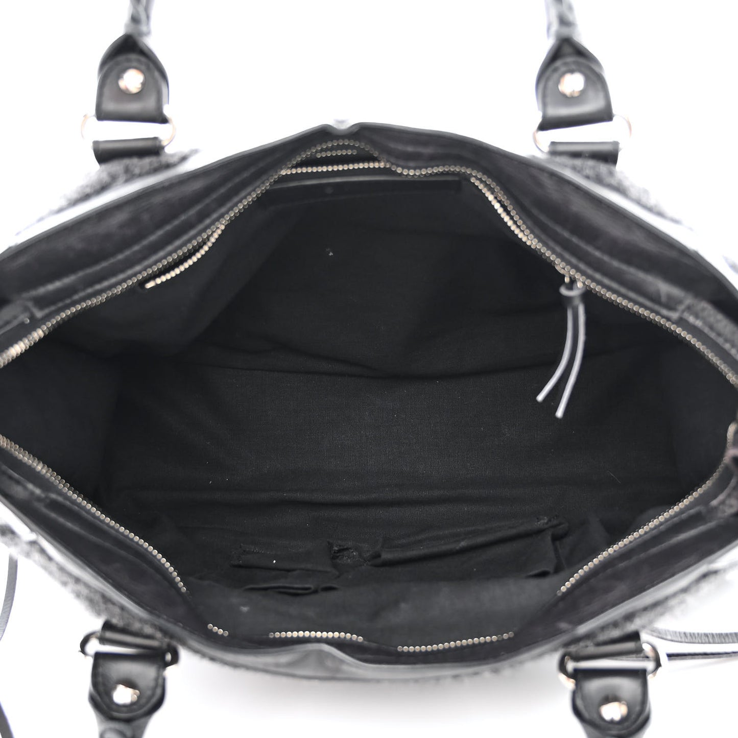 Alpaca Calfskin Classic Silver Hardware City Black