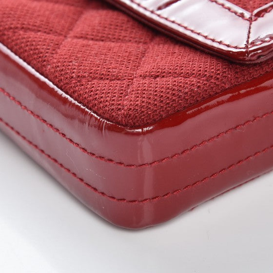 Chanel Patent Jersey Quilted 2.55 Reissue East West Flap Red 17 of 19
