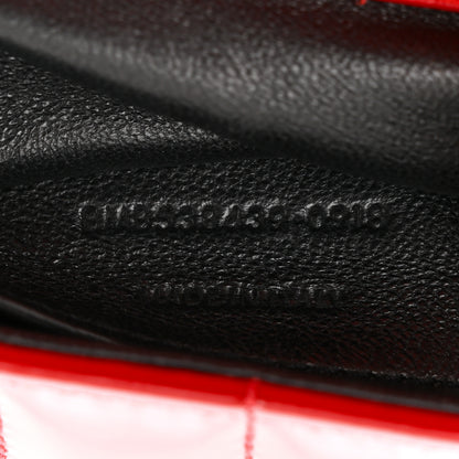 Saint Laurent Patent Matelasse Monogram Small Vicky Chain Bag Red 7 of 10