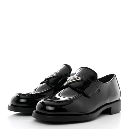 Prada Vernice Triangle 25mm Loafers 35 Black 3 of 8