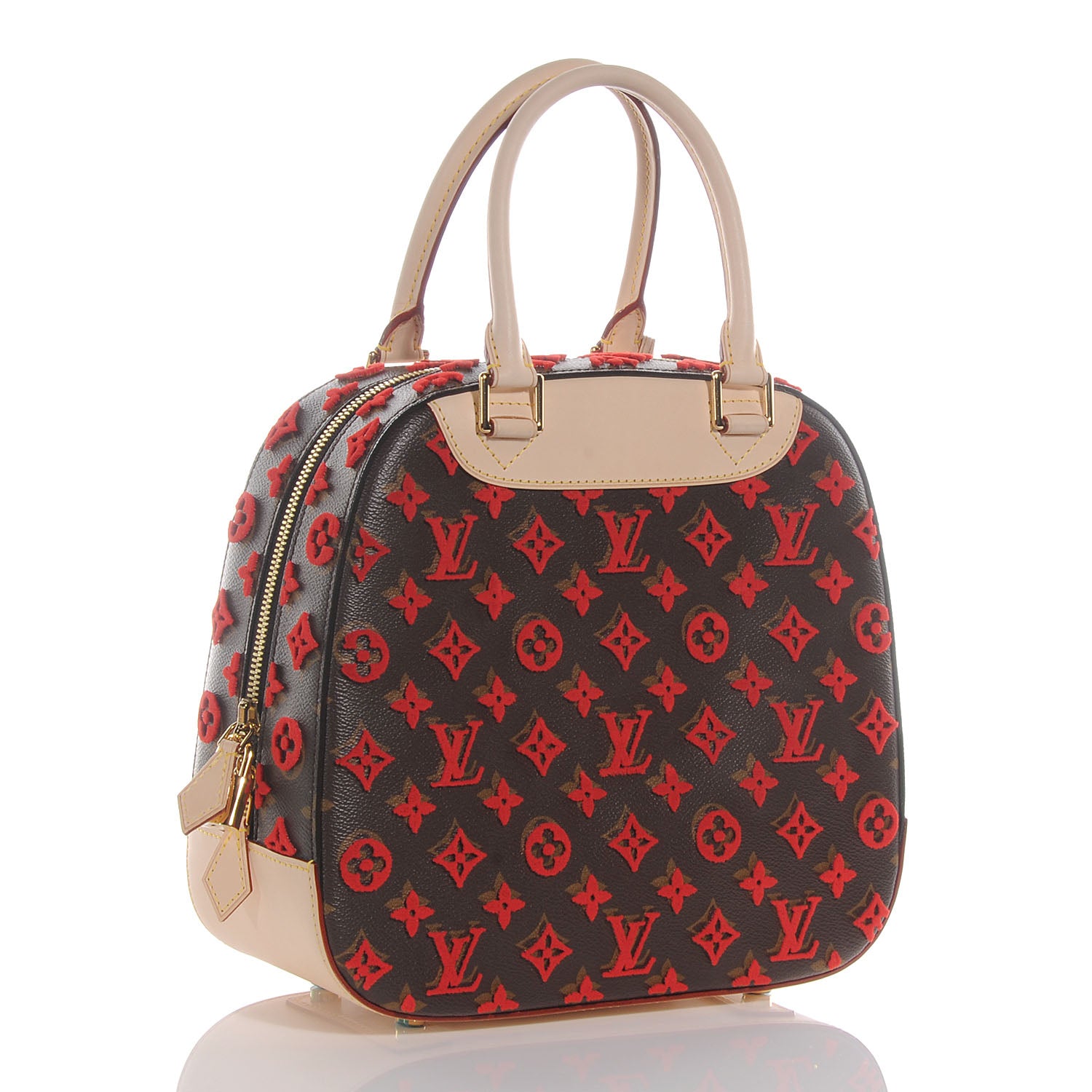 Louis Vuitton Monogram Tuffetage Deauville Cube Red 3 of 8