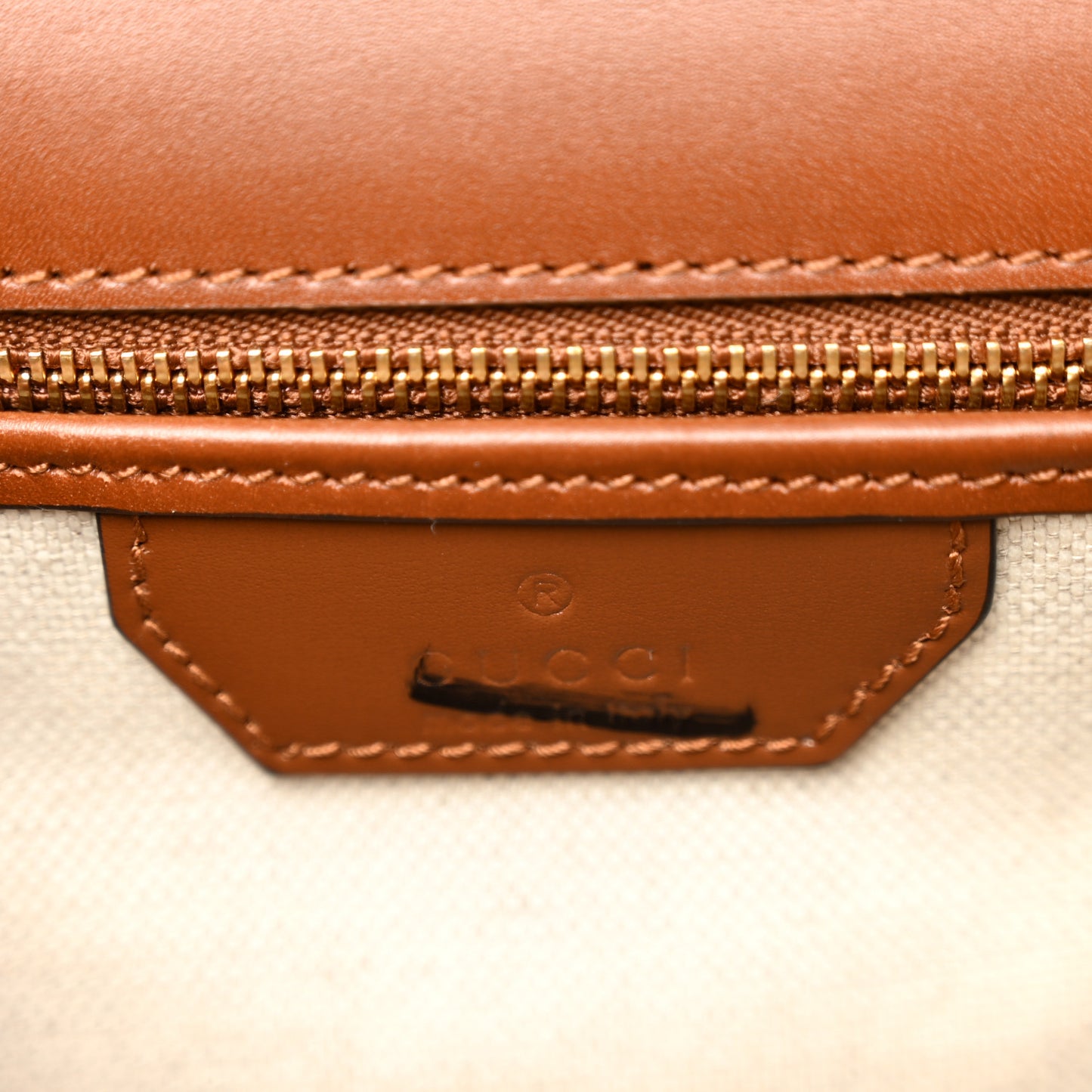 Calfskin Geometric Print Medium Bamboo 1947 Top Handle Bag Brown