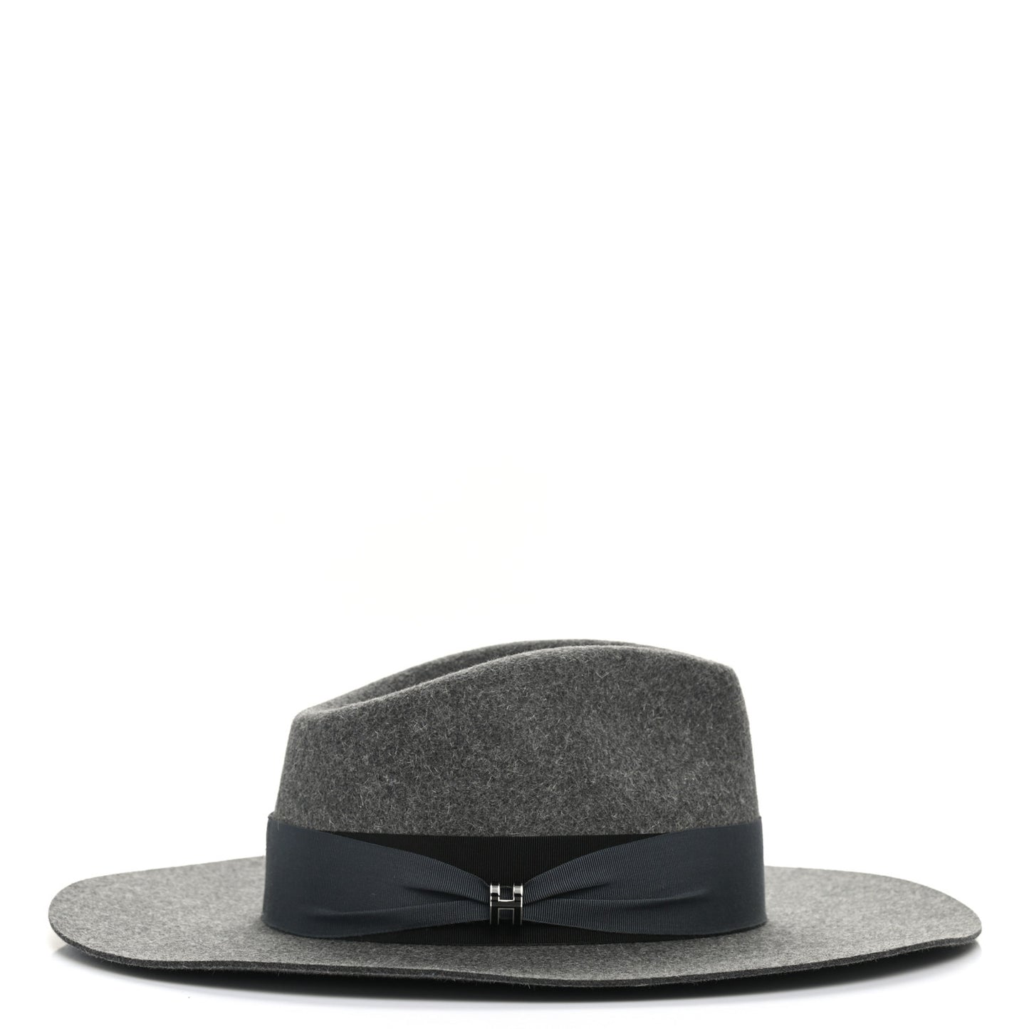 Rabbit Felt Lacquered Palladium Faubourg Hat Charbon