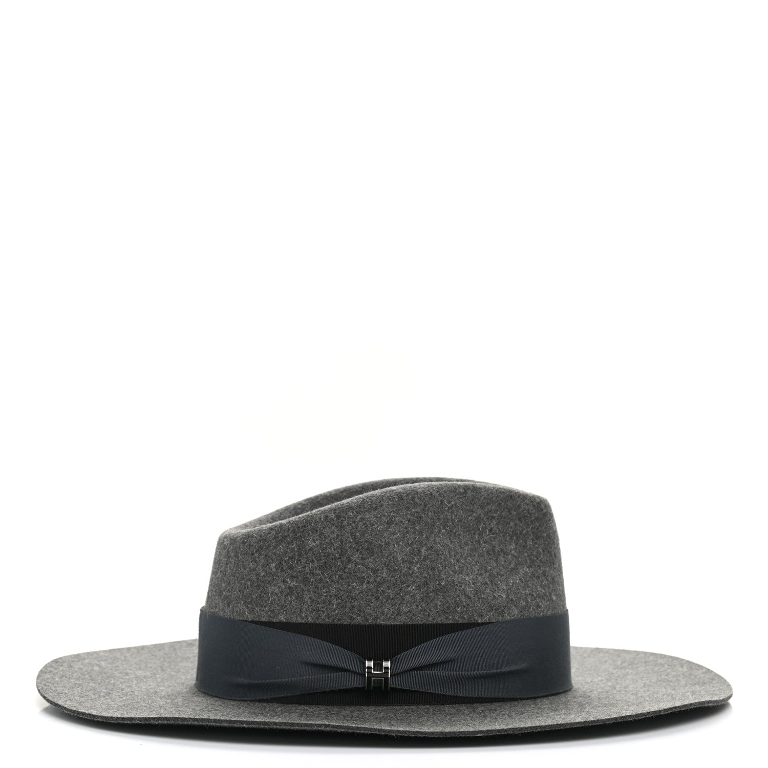 Hermes Rabbit Felt Lacquered Palladium Faubourg Hat Charbon 5 of 8