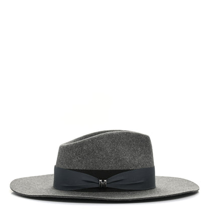 Hermes Rabbit Felt Lacquered Palladium Faubourg Hat Charbon 5 of 8