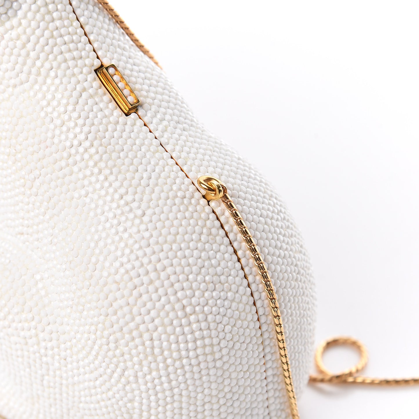 Swarovski Crystal Polar Bear Minaudiere Clutch White