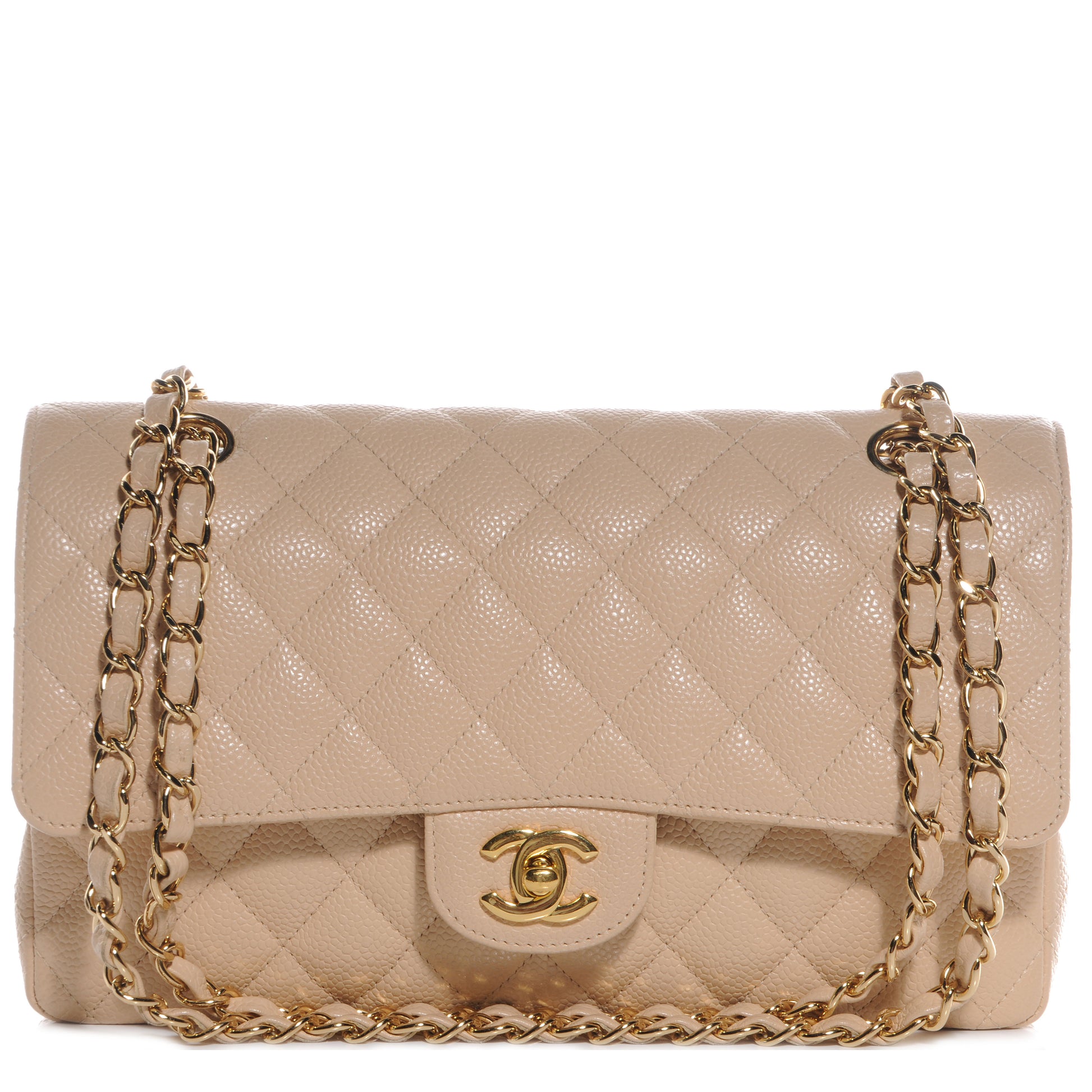 Chanel Caviar Quilted Medium Double Flap Beige Clair 1 of 9