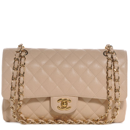 Chanel Caviar Quilted Medium Double Flap Beige Clair 1 of 9