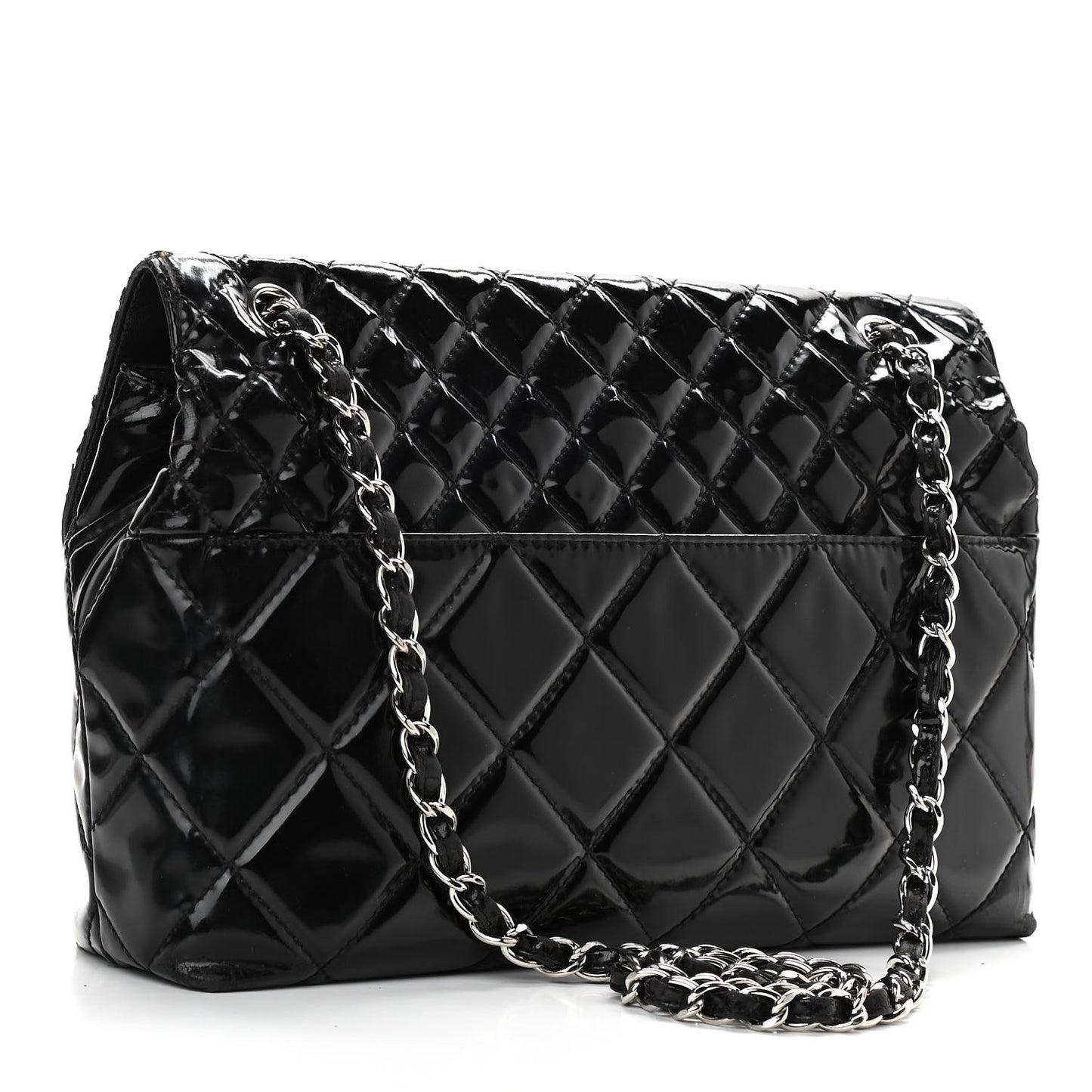 Vinyl Quilted In The Business Flap Bag Black