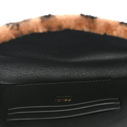 Fendi Shearling Vitello Dolce Macro FF 1974 Mini Tobacco Black 5 of 11