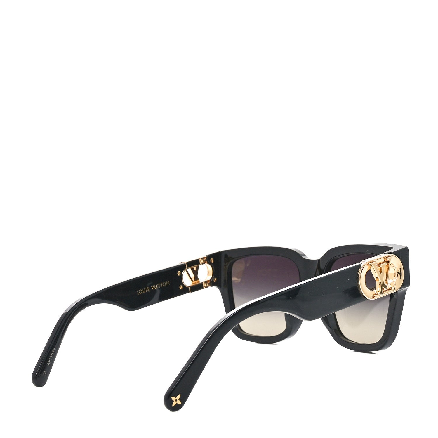 Louis Vuitton Acetate LV Link PM Square Sunglasses Z1566E Black