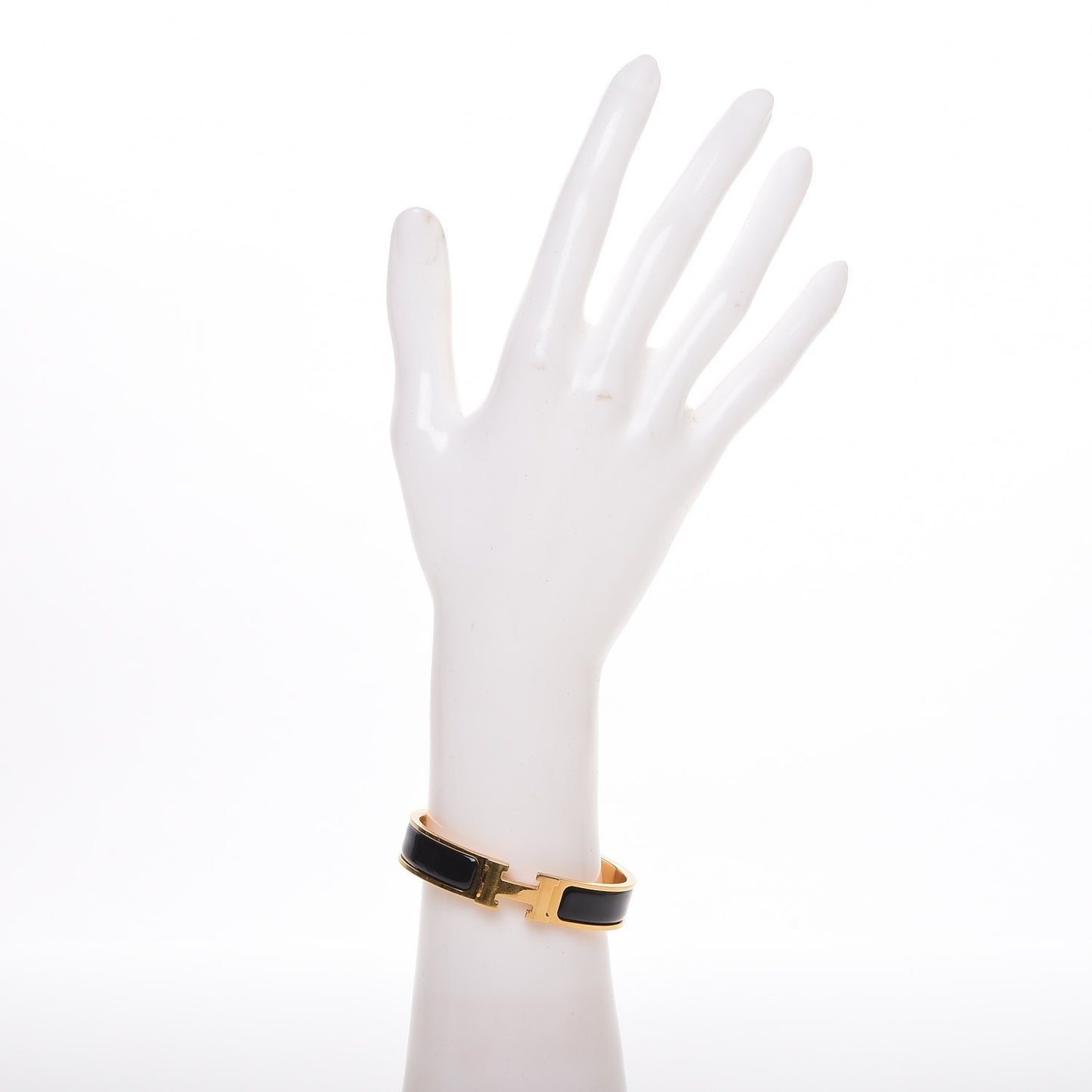 Enamel Narrow Clic Clac H Bracelet PM Black
