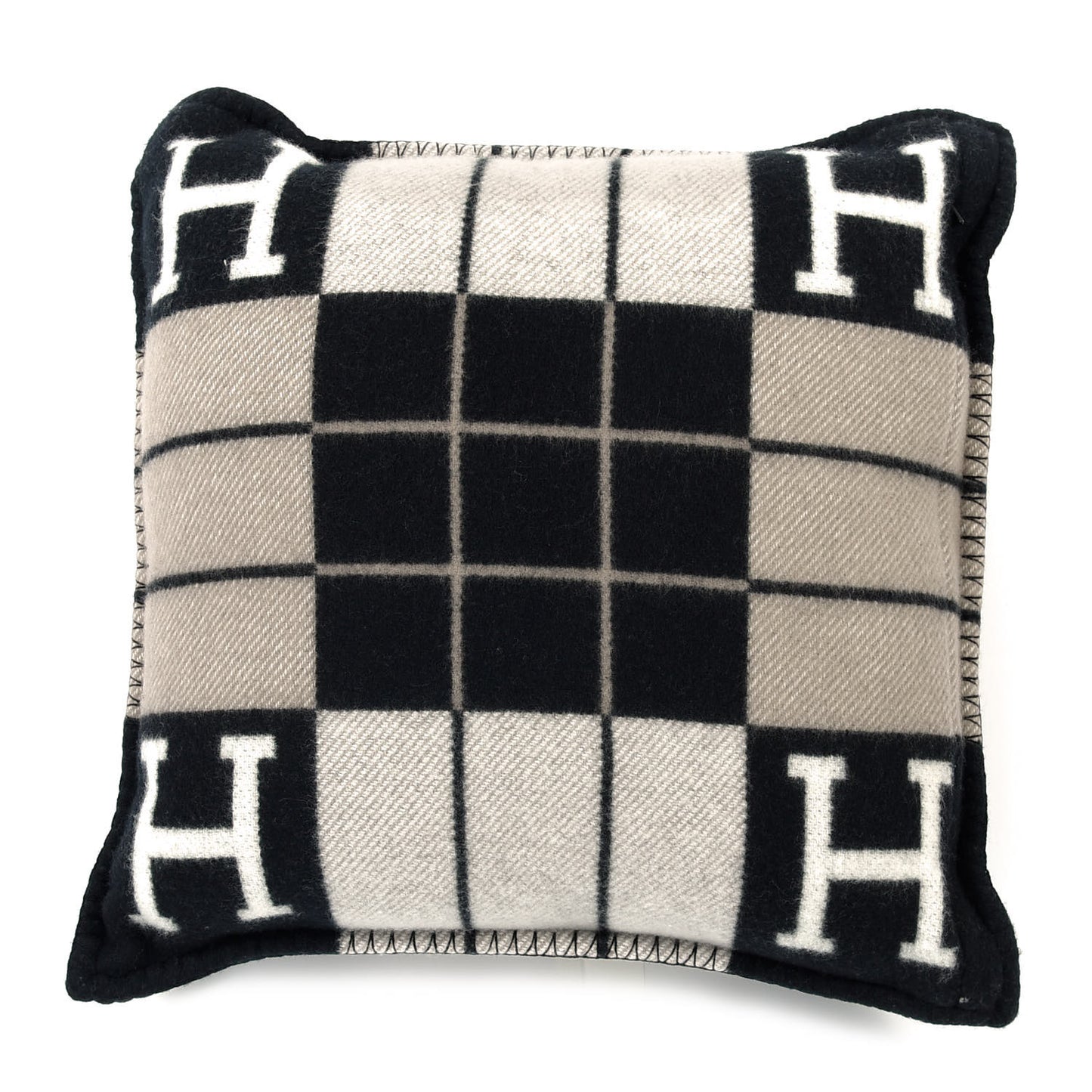 Wool Cashmere Avalon III Pillow PM Ecru Black