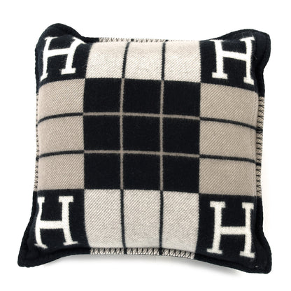 Hermes Wool Cashmere Avalon III Pillow PM Ecru Black 2 of 3