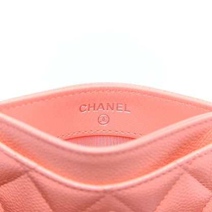 Chanel Caviar Quilted Card Holder Coral 7 of 9