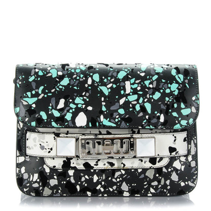 Proenza Schouler Mosaic Print Lambskin Mini PS11 Classic Shoulder Bag Mint Grey White 1 of 8