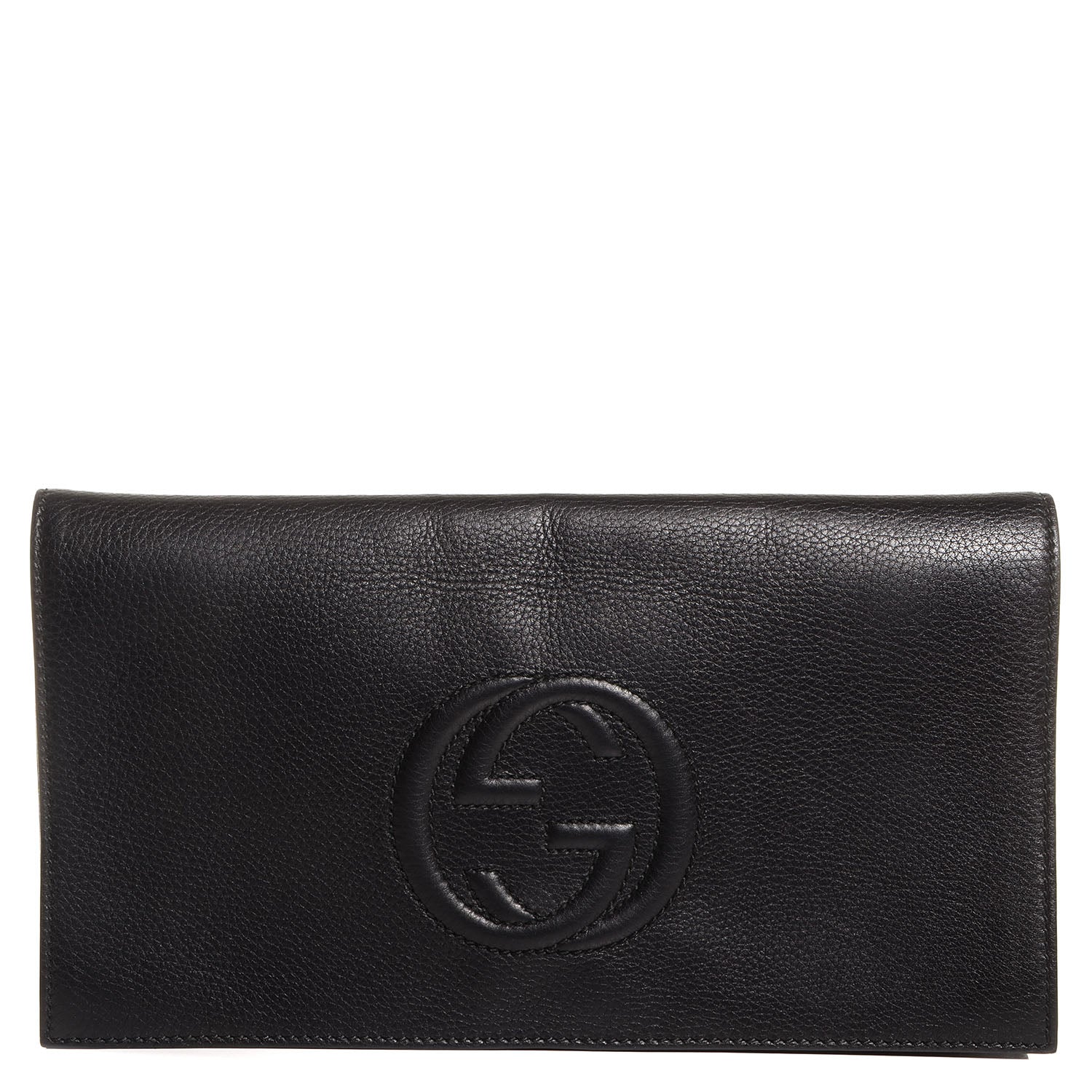Gucci Pebbled Calfskin Medium Soho Clutch Black 1 of 9
