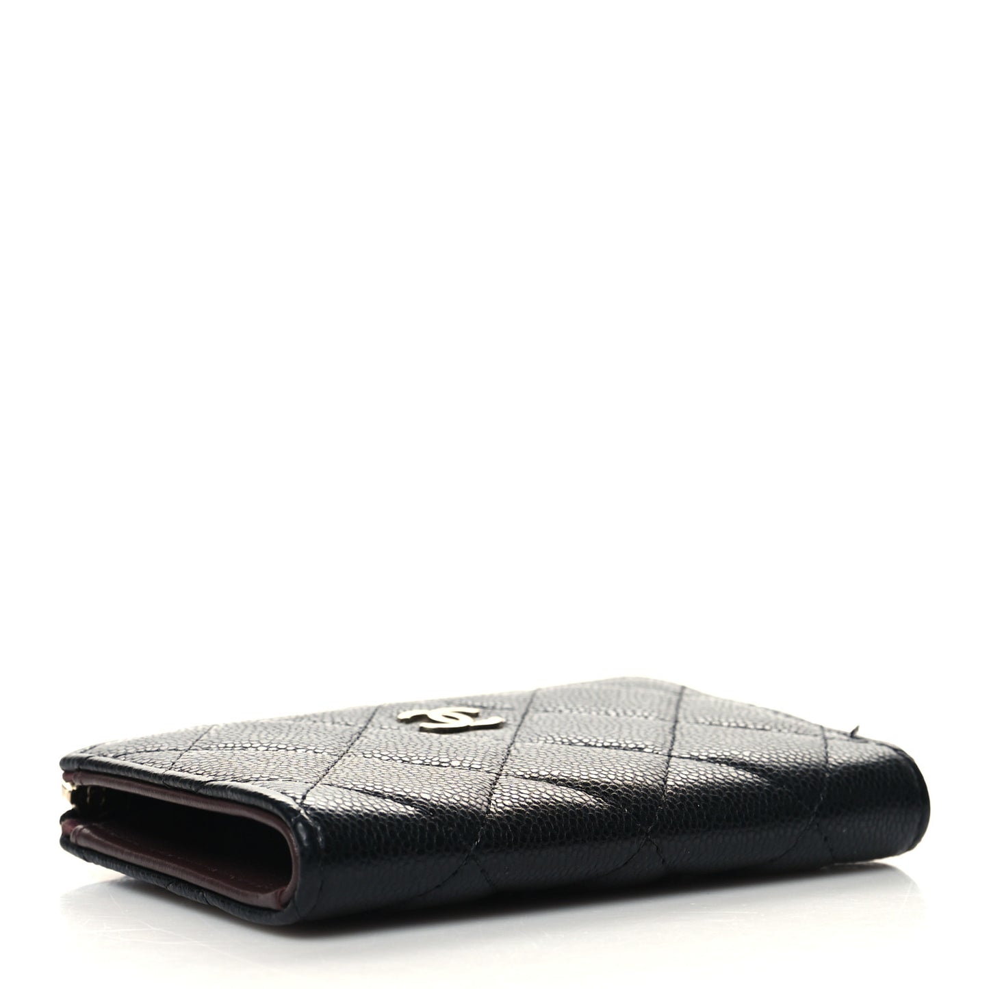 Caviar Quilted Zipped Key Holder Case Black