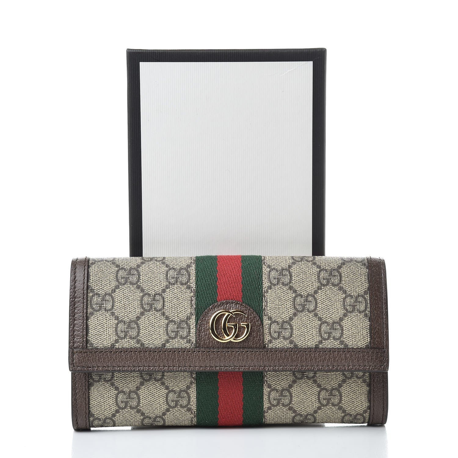 Gucci GG Supreme Monogram Web Ophidia Continental Wallet Brown 8 of 8