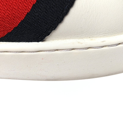 Gucci Calfskin Nappa Web LOVED Embroidered Mens Ace Sneakers 9 White Red Flame Notte 11 of 17