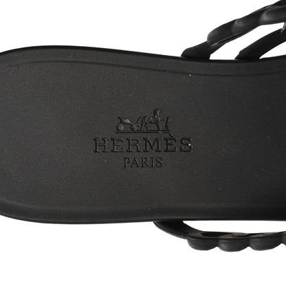 Hermes Rubber Chaine d'Ancre Rivage Sandals 36 Black 7 of 8
