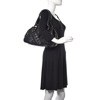 Burberry Calfskin Quilted Manor Tote Black 2 of 9