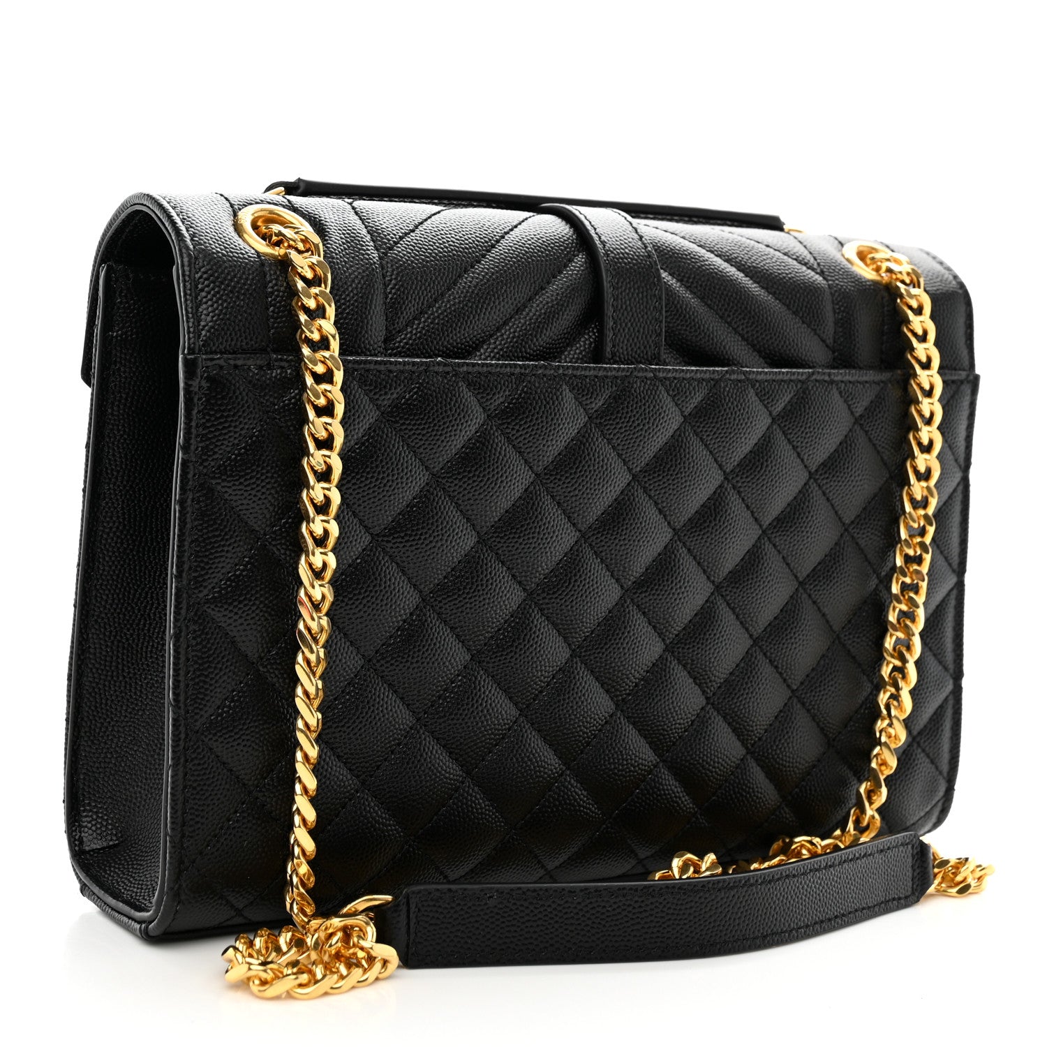 Saint Laurent Grain De Poudre Textured Mixed Matelasse Triquilt Medium Monogram Satchel Black 3 of 10