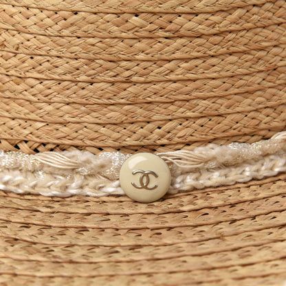 Chanel Straw CC Floppy Hat 57 Beige 6 of 6