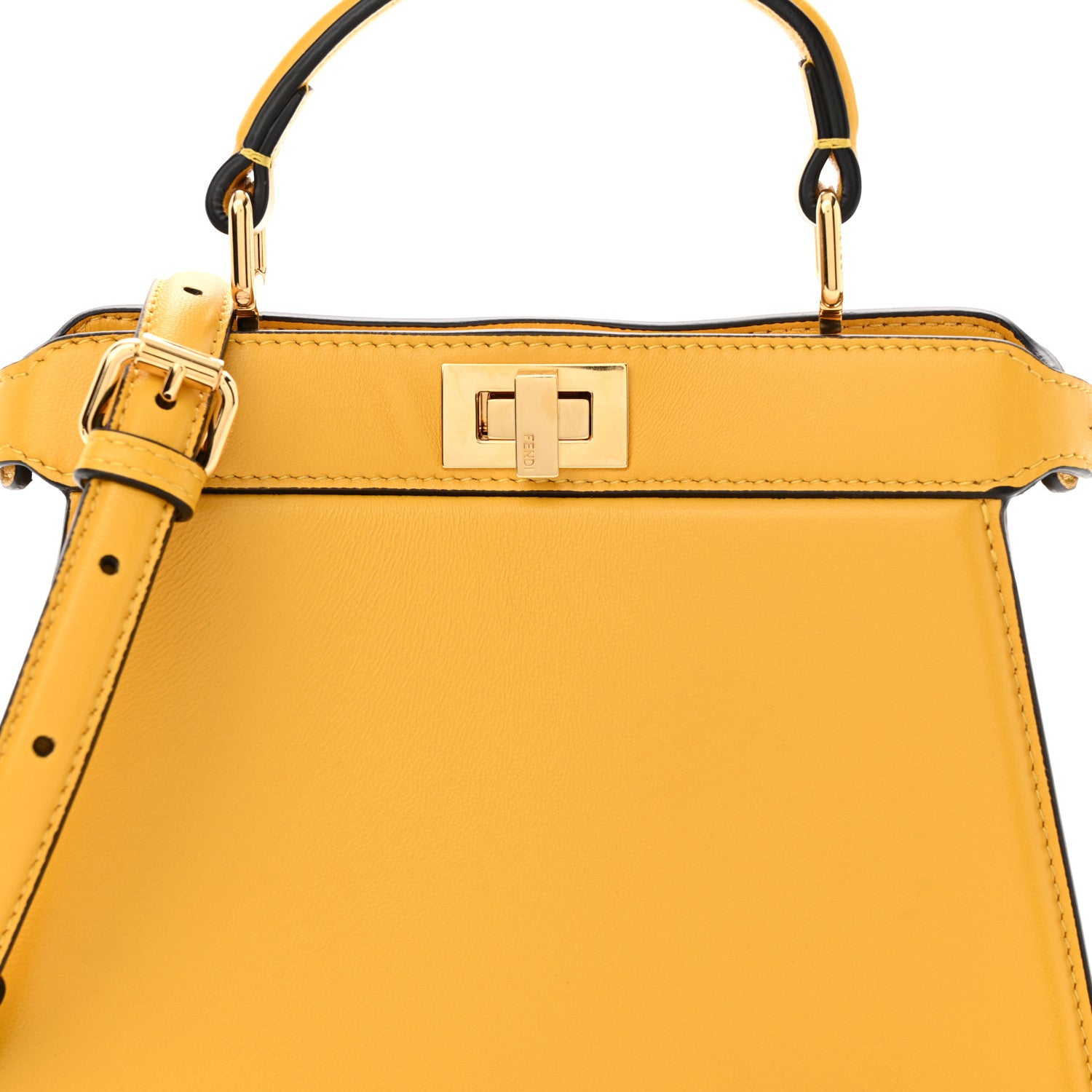 Fendi Shiny Nappa Petite Peekaboo I SEE U Satchel Mimosa 8 of 10
