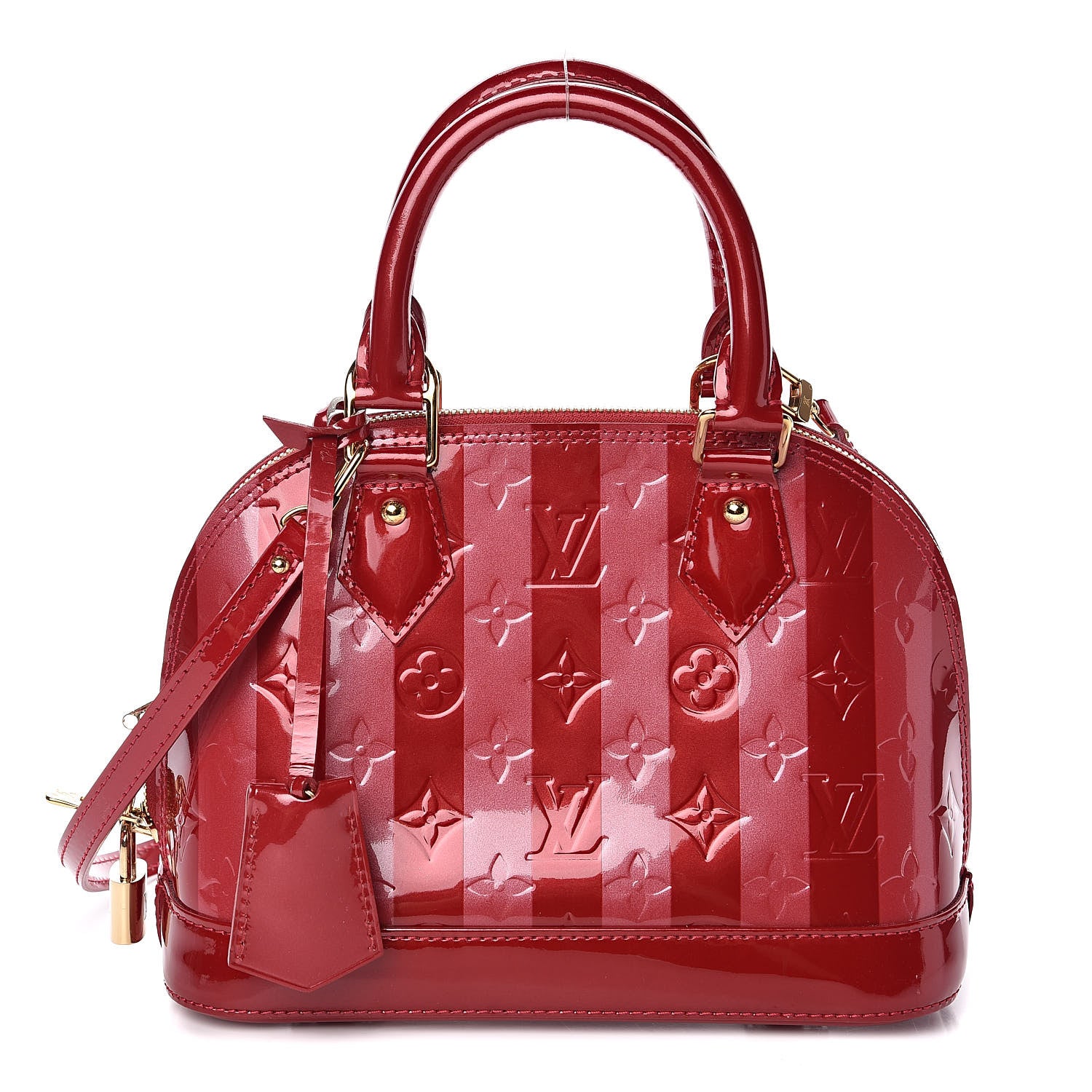 Louis Vuitton Vernis Rayures Alma BB Pomme D'Amour 1 of 9