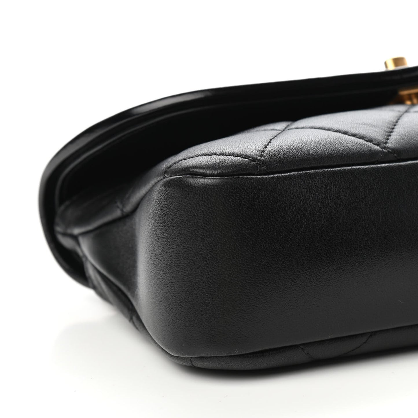 Lambskin Quilted Small La Parisienne Top Handle Flap Black