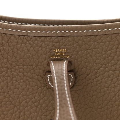 Hermes Taurillon Clemence Amazone Evelyne TPM Etoupe Bleu Indigo 6 of 11