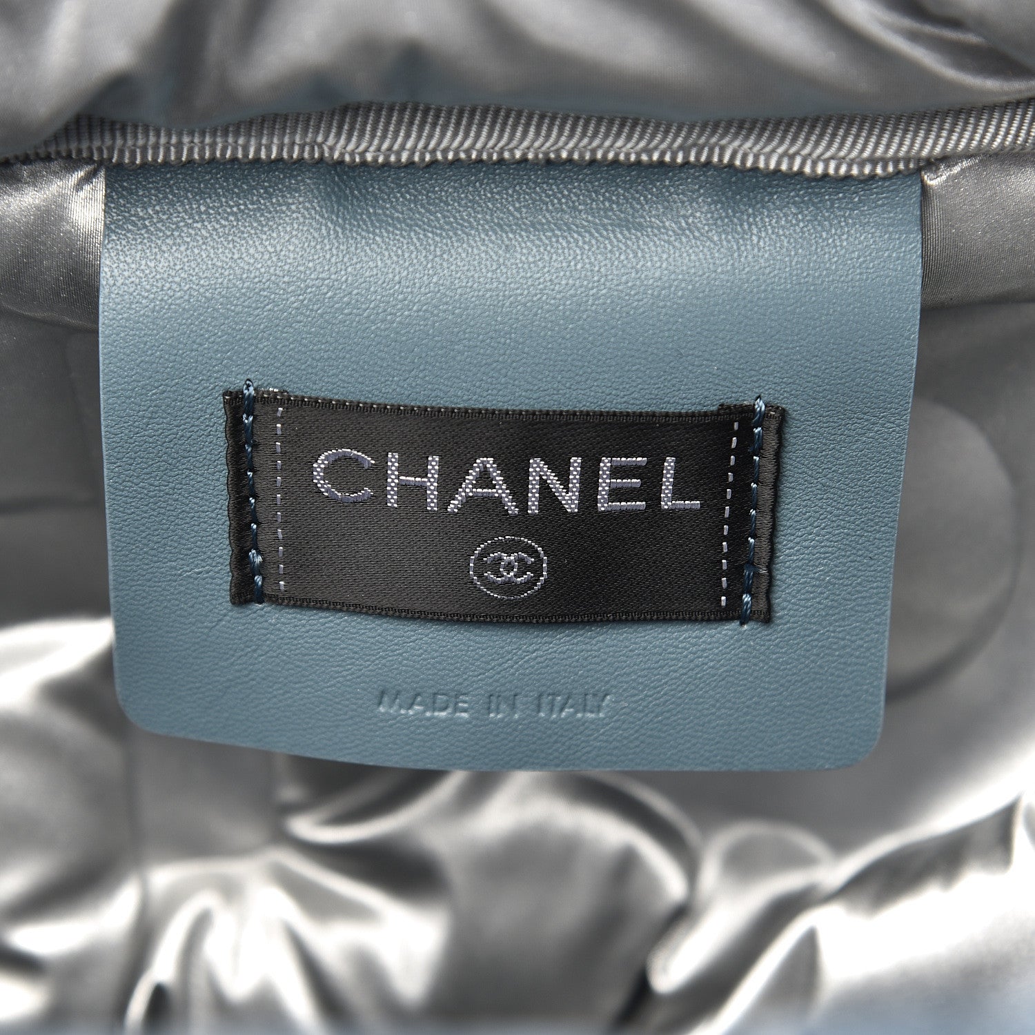 Chanel Nylon Embossed Small Doudoune Backpack Black Blue White 6 of 10