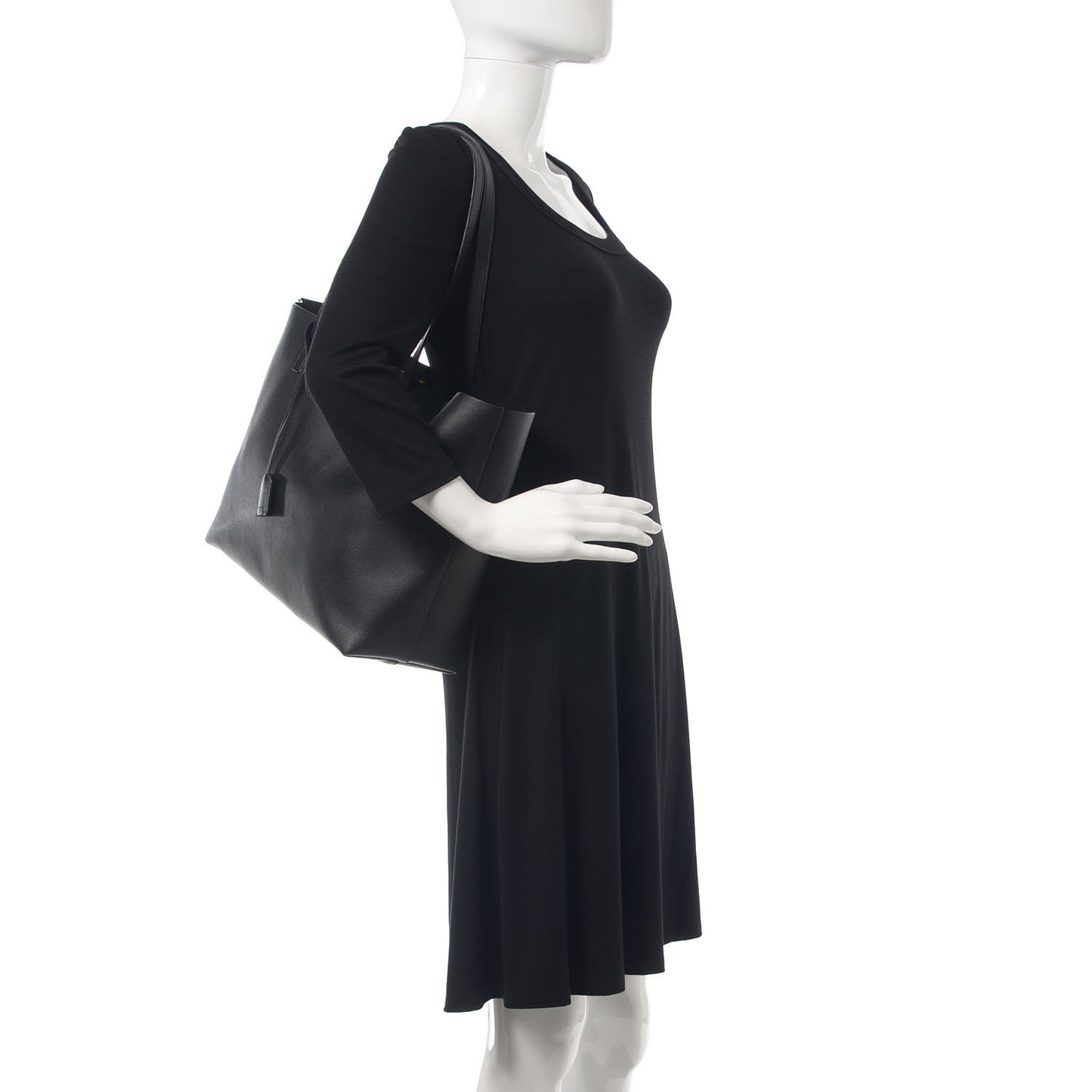 Calfskin Large Shopping Tote Black