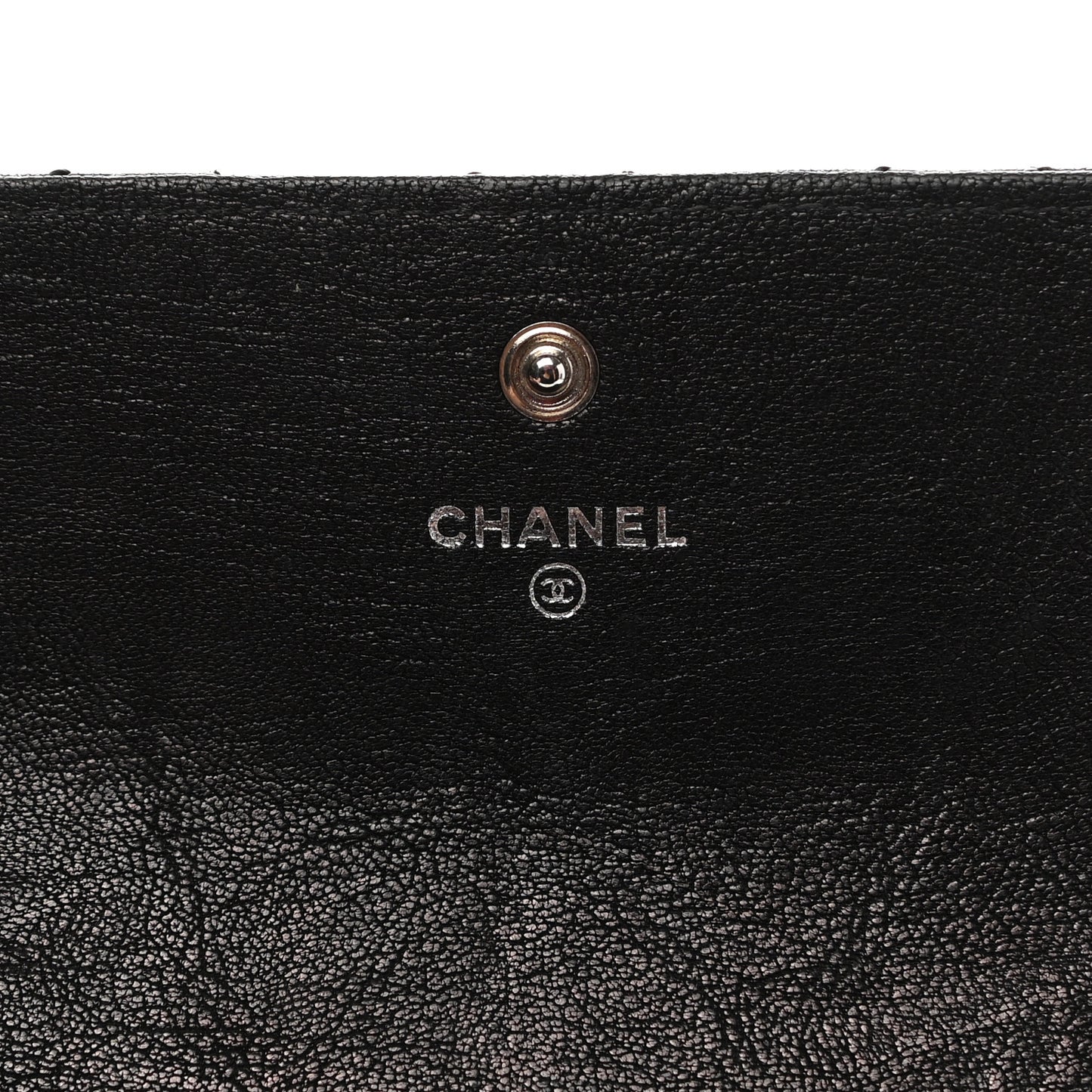 Crumpled Lambskin Studded Paris Dallas Flap Wallet Black