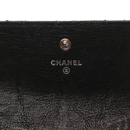 Chanel Crumpled Lambskin Studded Paris Dallas Flap Wallet Black 8 of 10