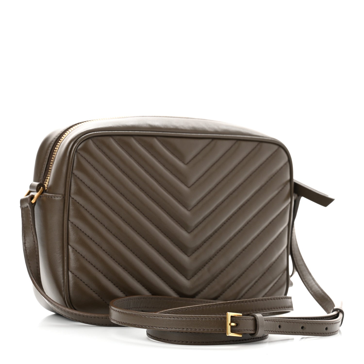 Saint Laurent Calfskin Matelasse Monogram Lou Camera Bag Military Olive 3 of 10