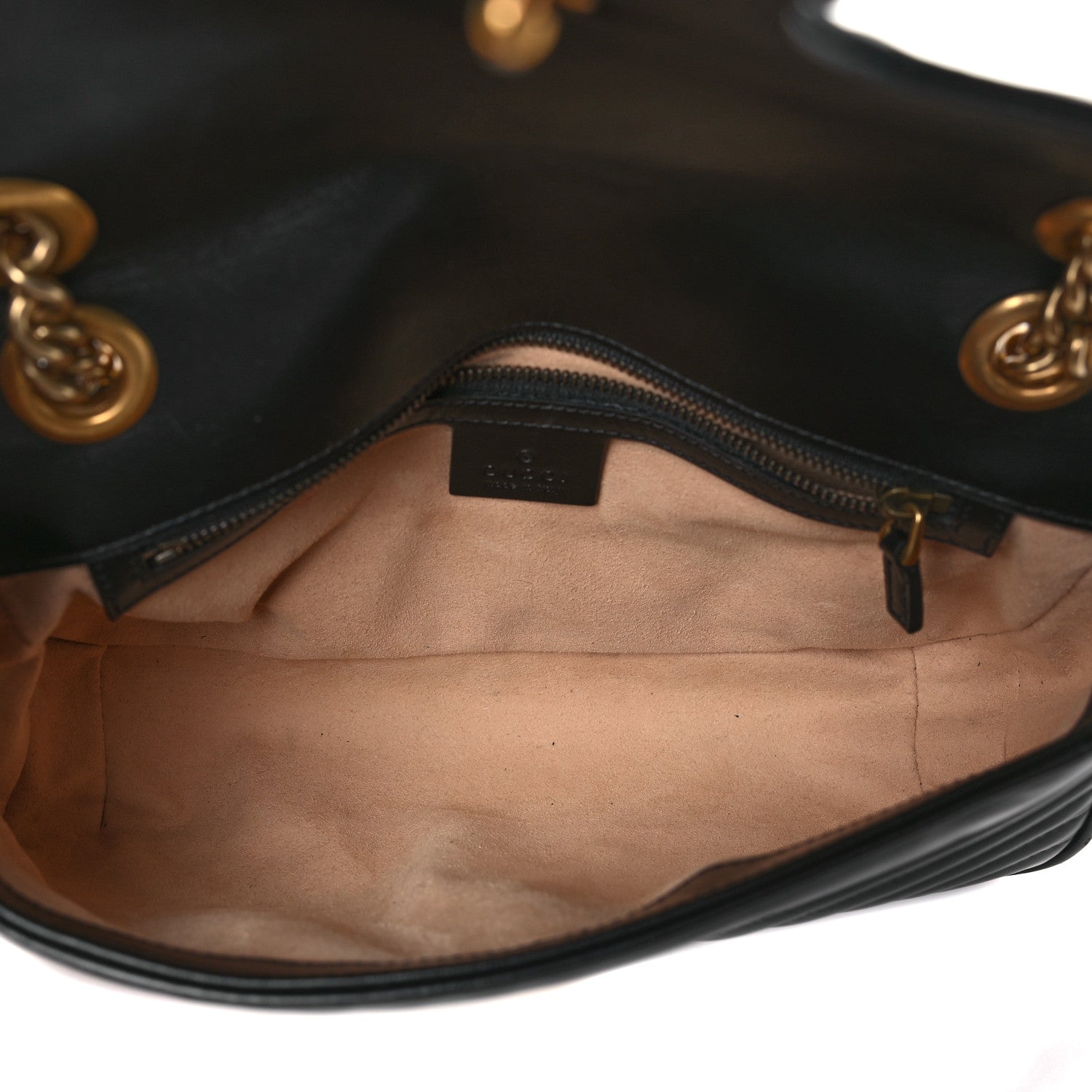 Gucci Calfskin Matelasse Small GG Marmont Shoulder Bag Black 5 of 9