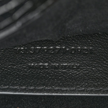 Saint Laurent Shiny Calfskin Crocodile Embossed Manhattan Baguette Black 7 of 12