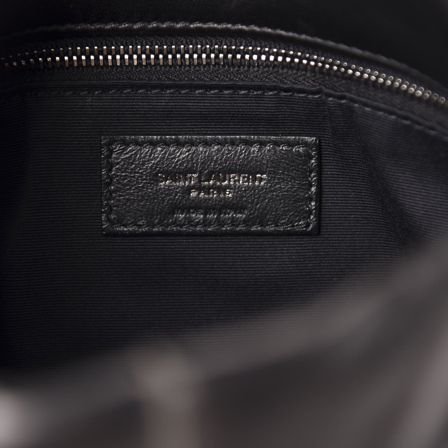 Lambskin Quilted Small Loulou Puffer Monogram Chain Satchel Black