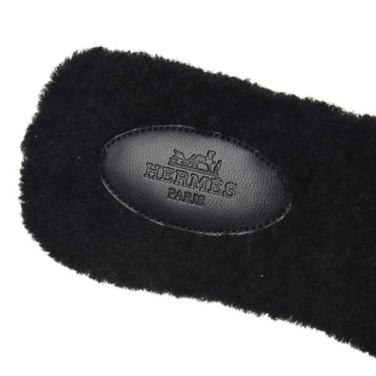 Hermes Woolskin Oran Sandals 40.5 Black 6 of 12