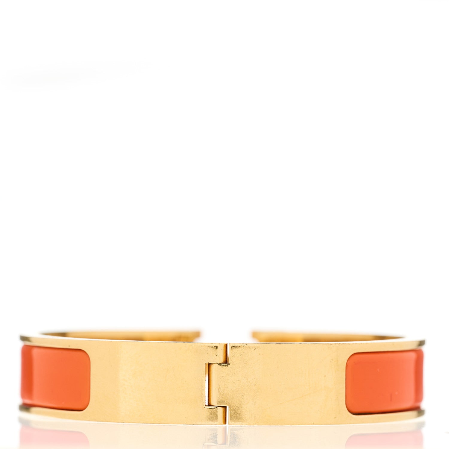 Hermes Enamel Narrow Clic Clac H Bracelet PM Orange 2 of 3