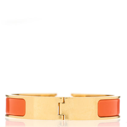 Hermes Enamel Narrow Clic Clac H Bracelet PM Orange 2 of 3